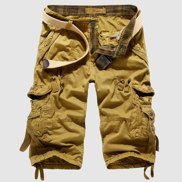 Men's Cargo Shorts - Knee-Length - Multiple Pockets - Breathable - Belted Fit