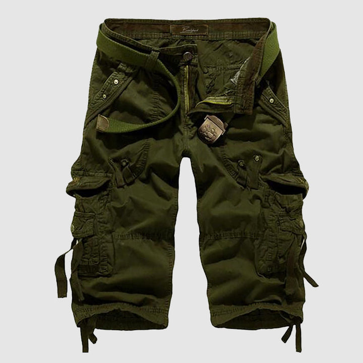Men's Cargo Shorts - Knee-Length - Multiple Pockets - Breathable - Belted Fit
