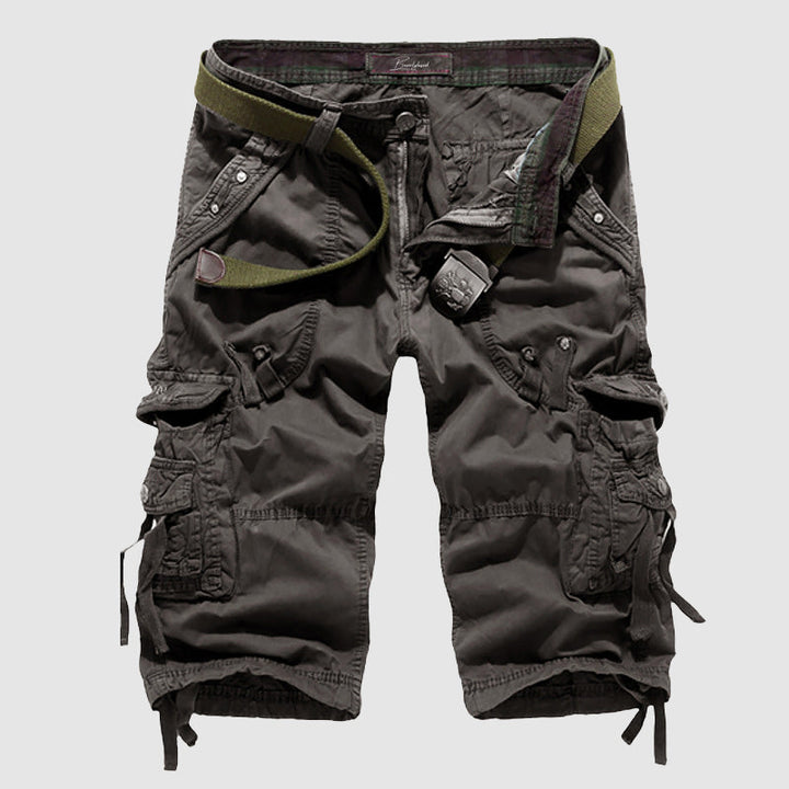 Men's Cargo Shorts - Knee-Length - Multiple Pockets - Breathable - Belted Fit