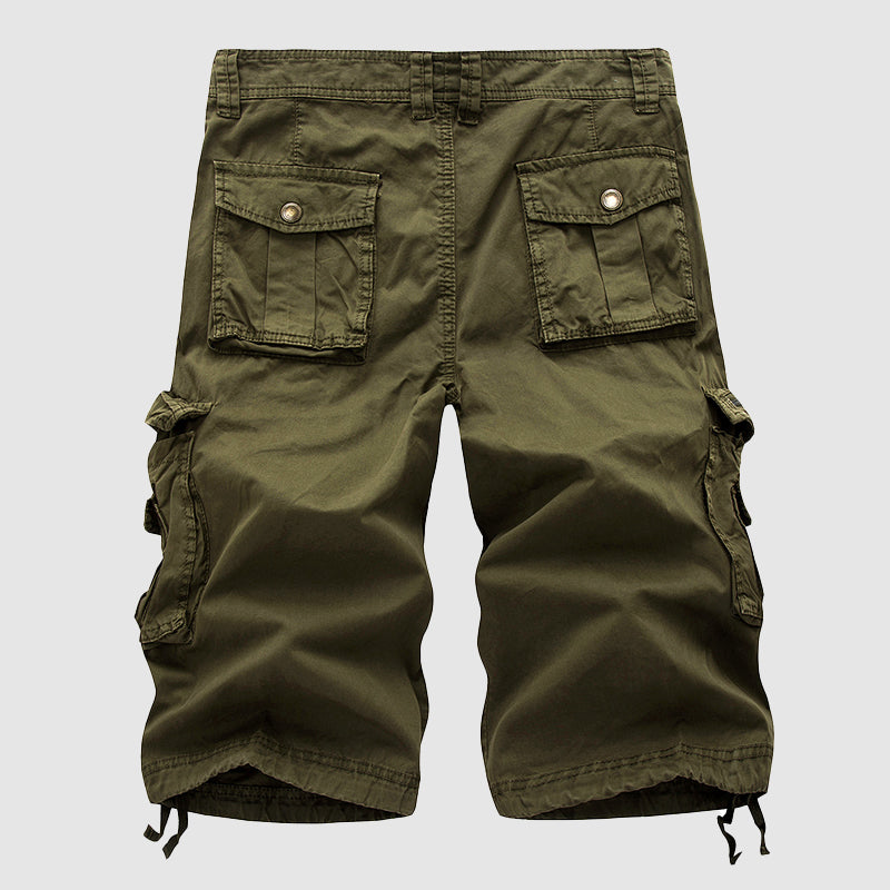 Men's Cargo Shorts - Knee-Length - Multiple Pockets - Breathable - Belted Fit