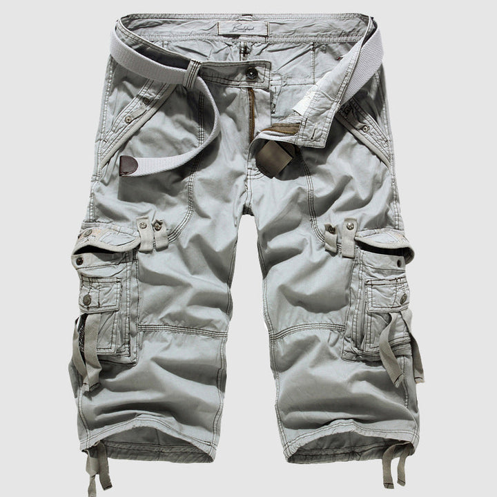 Men's Cargo Shorts - Knee-Length - Multiple Pockets - Breathable - Belted Fit