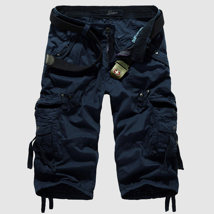 Men's Cargo Shorts - Knee-Length - Multiple Pockets - Breathable - Belted Fit