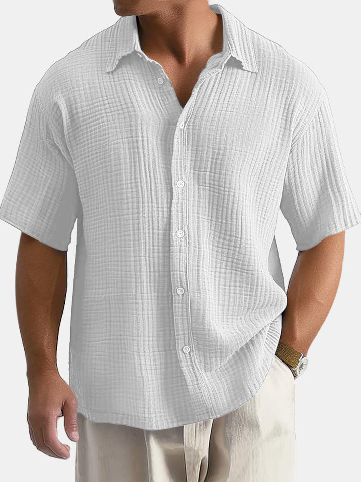 <font style="vertical-align: inherit;"><font style="vertical-align: inherit;">2025 nieuwe wens Amazon buitenlandse handel hot buitenlandse handel heren revers casual katoenen overhemd met korte mouwen herenkleding</font></font>