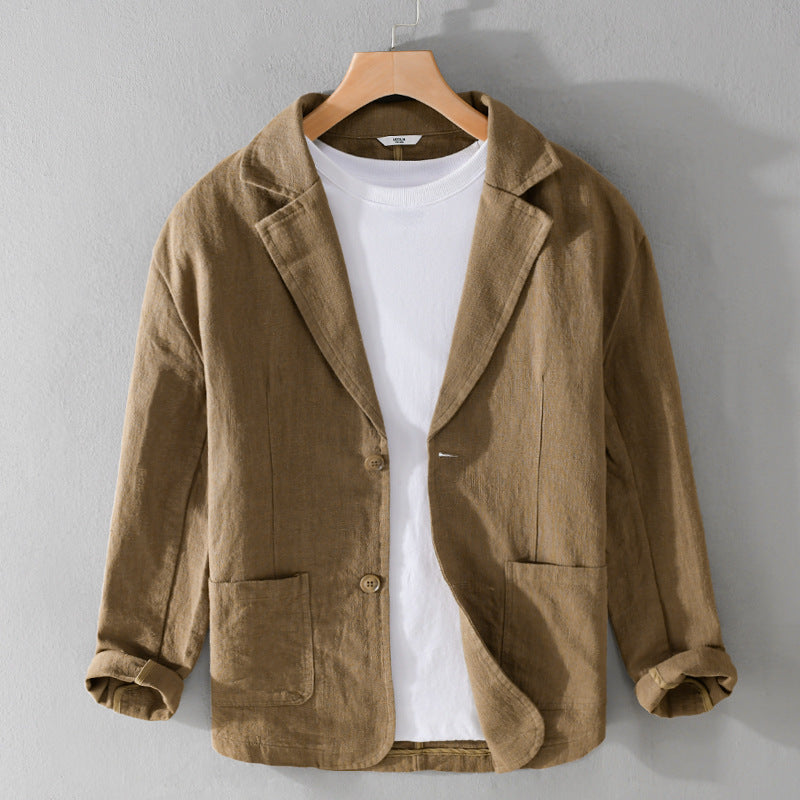 <font dir="auto" style="vertical-align: inherit;"><font dir="auto" style="vertical-align: inherit;">Lente- en herfst heren gestreepte korte mouwen casual pak linnen los jeugd knap populair eenvoudig pak Y803</font></font>