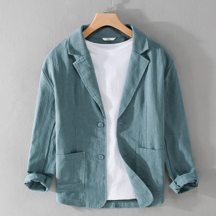<font dir="auto" style="vertical-align: inherit;"><font dir="auto" style="vertical-align: inherit;">Lente- en herfst heren gestreepte korte mouwen casual pak linnen los jeugd knap populair eenvoudig pak Y803</font></font>