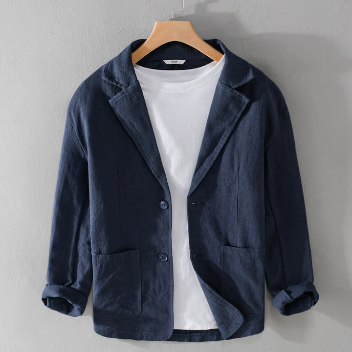<font dir="auto" style="vertical-align: inherit;"><font dir="auto" style="vertical-align: inherit;">Lente- en herfst heren gestreepte korte mouwen casual pak linnen los jeugd knap populair eenvoudig pak Y803</font></font>